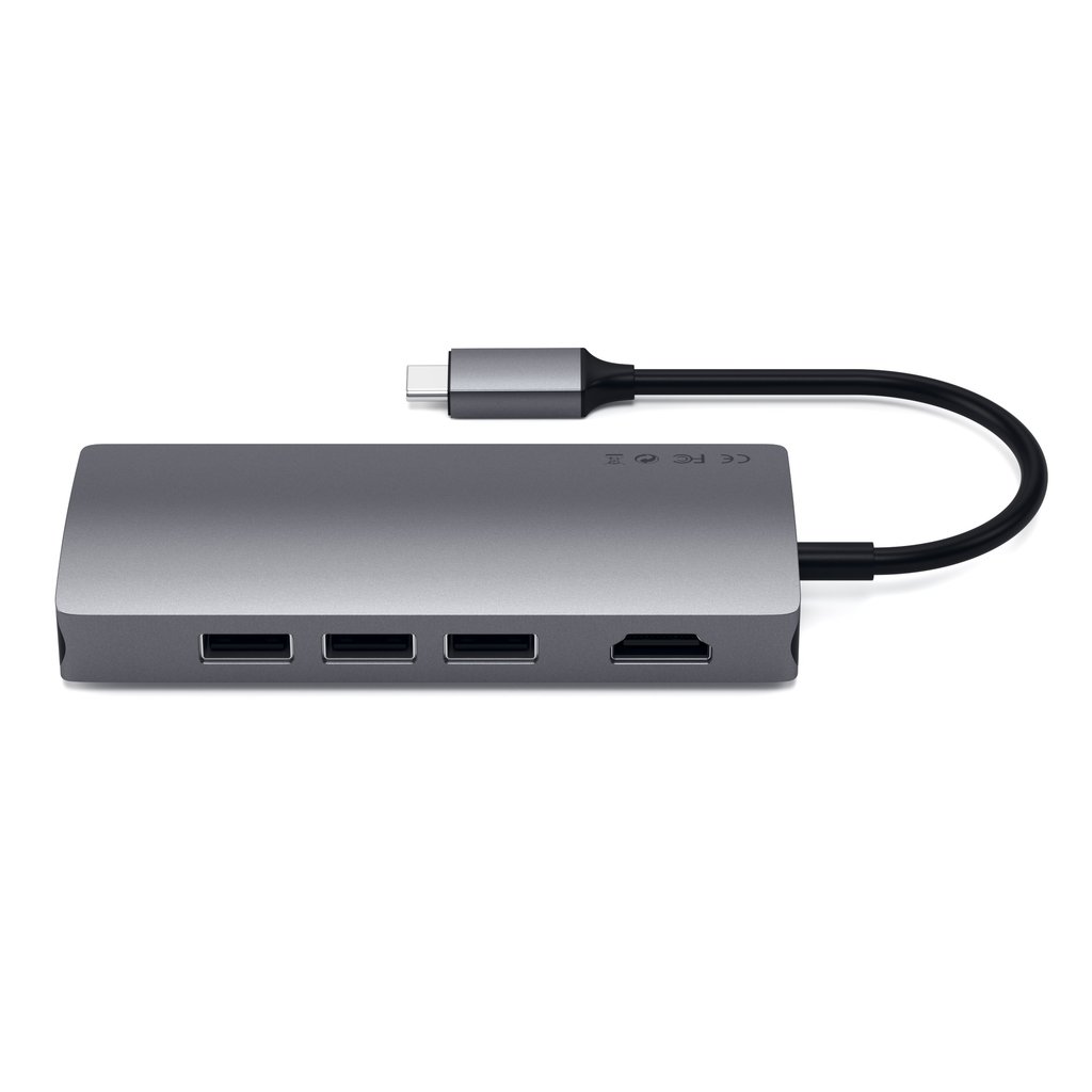 USB-концентратор Satechi Aluminum Multi-PortAdapter V2. Интерфейс USB-C. Цвет серый космос